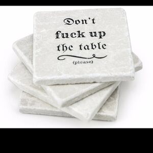 Don't F*ck Up The Table Coasters - marble coaster set of 4